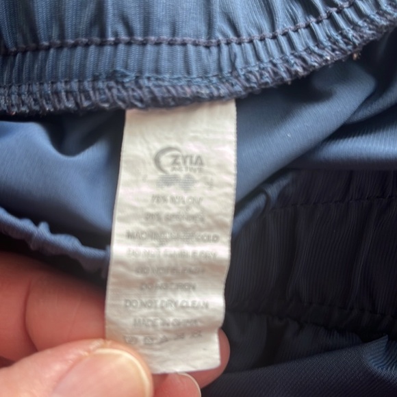 ZYIA Active stretch fabric pants dude pockets elastic waistband blue color - Picture 11 of 12